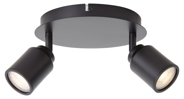 Faretto moderno per bagno nero 2 luci IP44 - Ducha