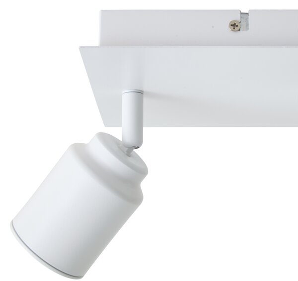 Faretto da bagno moderno bianco quadrato 2 luci IP44 - Ducha