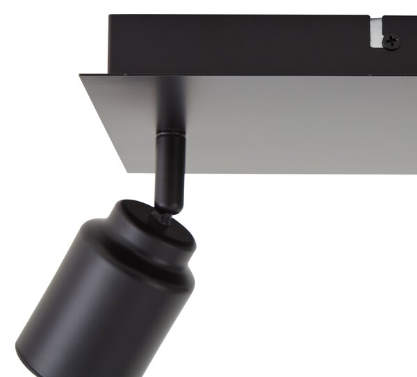 Faretto da bagno moderno nero quadrato 3 luci IP44 - Ducha