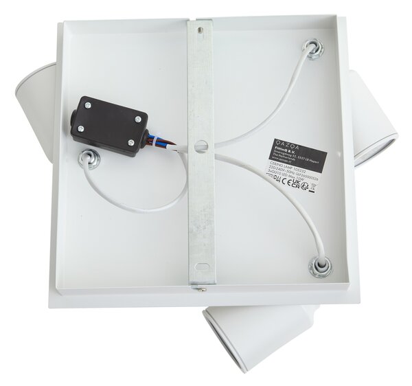 Faretto da bagno moderno bianco quadrato 3 luci IP44 - Ducha