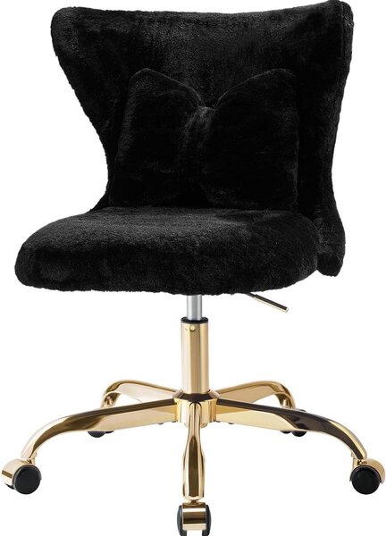 Sedia da ufficio con rotelle - Sedia girevole per ufficio - Comfortevole per lavorare - Altezza regolabile - Massimo 136 kg - Colore: nero