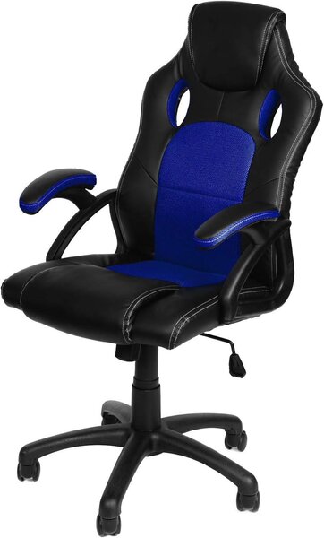 Sedia da ufficio ergonomica - Sedia direzionale - Sedia da gaming - Comfortevole per lavorare - Meccanismo di inclinazione - Portata massima: 150 kg - Colore: blu