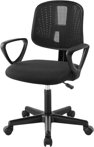 Sedia da ufficio Kinder - Sedia ergonomica - Ideale per studio e lavoro - Schienale traspirante - Regolabile in altezza - Colore: nero