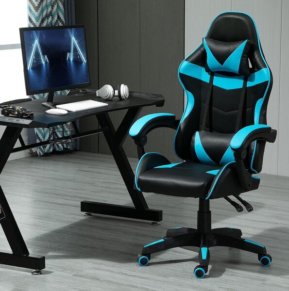 Sedia da ufficio ergonomica - Sedia girevole confortevole - Ideale per il lavoro da casa - Funzioni regolabili - Portata massima: 150 kg - Colore: blu