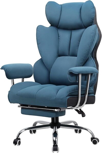 Sedia ergonomica - Poltrona confortevole - Ideale per lavorare da casa e rilassarsi - Schienale regolabile - Capacità di carico: 150 kg - Colore: blu