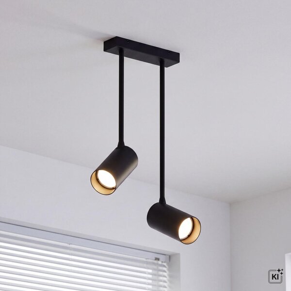 Lampada da soffitto nera GU10 metallo Plafoniera moderna