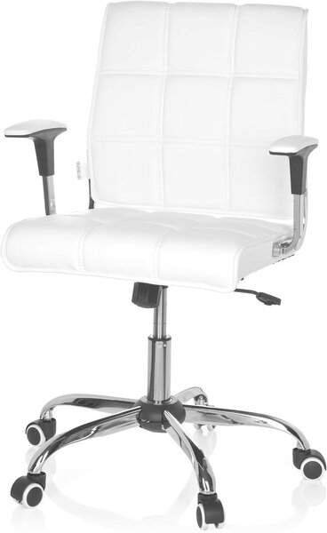 Sedia da ufficio - Sedia girevole - Per il lavoro da casa - Meccanismo basculante - Altezza: 96 cm - Bianco
