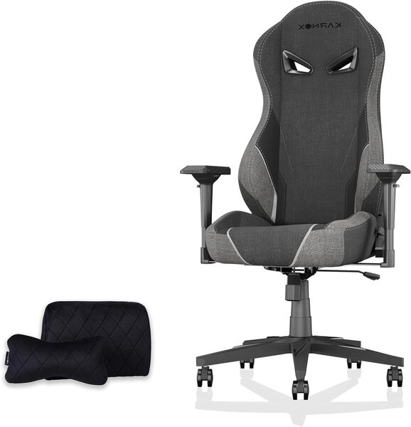 Sedia da gaming - Sedia da scrivania - Seduta confortevole - Design ergonomico - Altezza 138 cm - Colore: nero e grigio