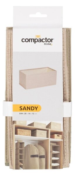 Scatola beige in tessuto 28x12x12 cm Sandy – Compactor