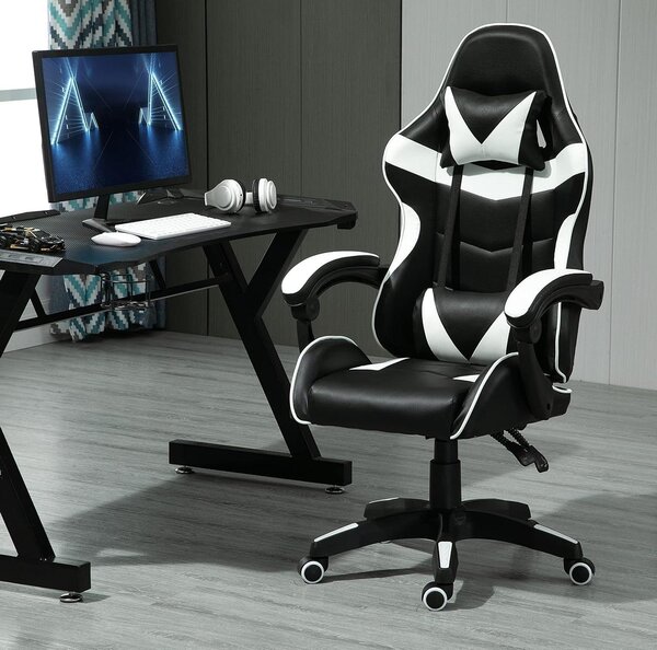 Sedia ergonomica da ufficio - Sedia per scrivania - Ideale per il lavoro da casa - Braccioli regolabili - Portata massima: 150 kg - Colore: bianco