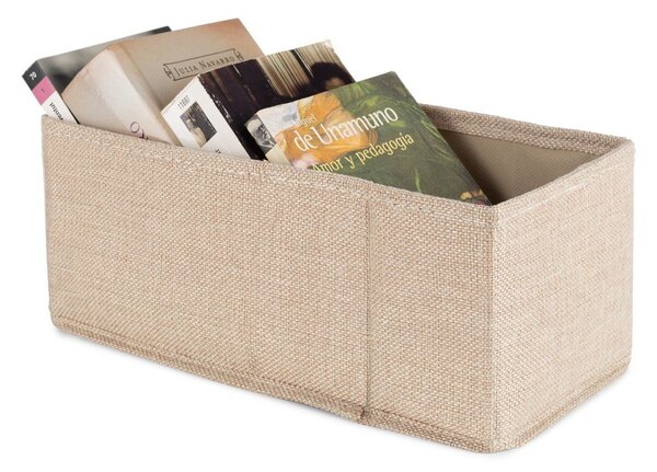 Scatola beige in tessuto 28x12x12 cm Sandy – Compactor