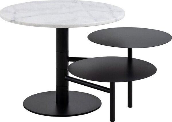 Tavolino Lahti in marmo bianco nero