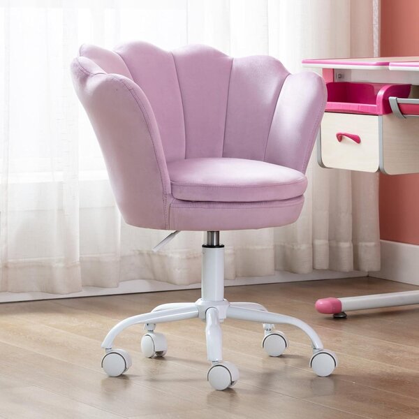 Sedia da scrivania Kinder - Sedia per bambine - Ideale per studiare a casa - Base girevole - 55 x 56 x 70 cm - Viola