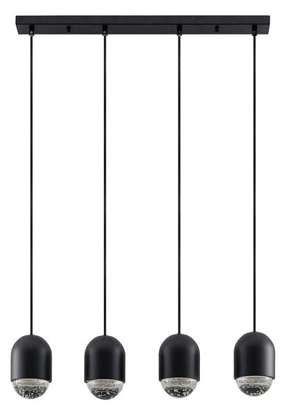 Lucande Amielle, lampada a sospensione a quattro luci, nero