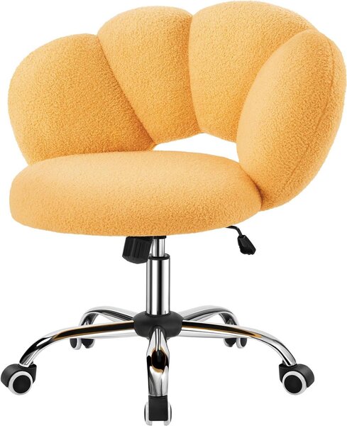 Sedia da ufficio ergonomica - Sedia da lavoro confortevole - Ideale per l'ufficio domestico - Schienale a forma di nuvola - Portata fino a 136 kg - Gialla