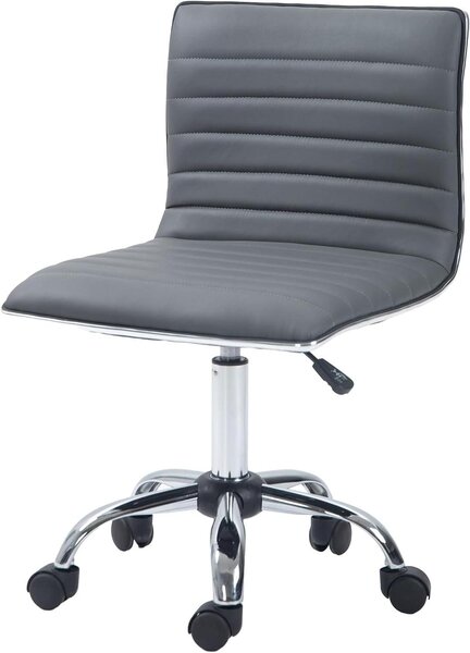 Sedia da ufficio senza braccioli - Sedia girevole - Ideale per il lavoro da casa - Altezza seduta regolabile - 48 x 52 cm - Grigio scuro
