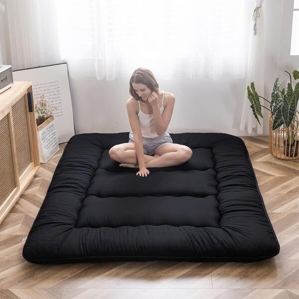 Materassi a rullo giapponesi - Accoglienza calorosa - Realizzati con memory foam - 150x200 cm - Neri