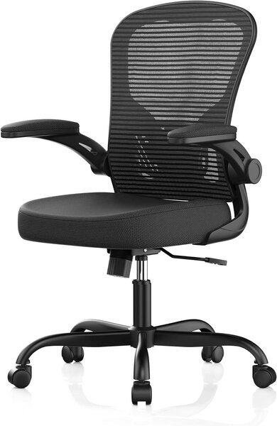 Sedia da ufficio ergonomica - Sedia da lavoro confortevole - Ideale per il lavoro da casa - Schienale regolabile - Altezza 110 cm - Colore nero