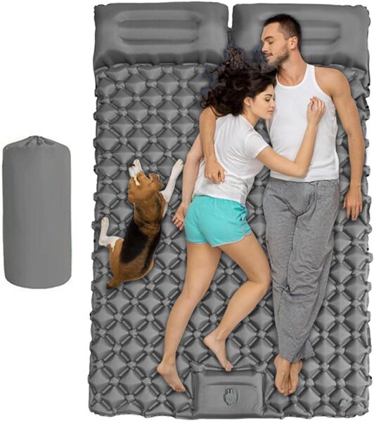 Materasso gonfiabile per campeggio - Materasso da campeggio autogonfiante - Ideale per dormire all'aperto - Gonfiaggio automatico - 190 x 120 cm - Blu