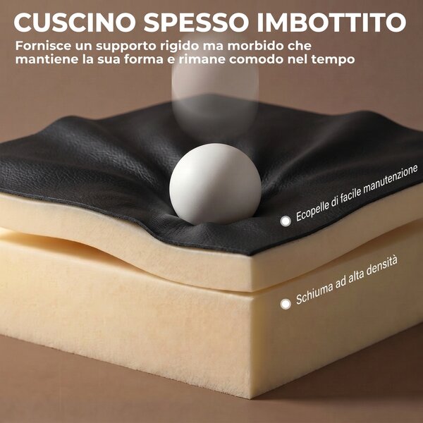 HOMCOM Sedia Ufficio Ergonomica Girevole Reclinabile 165° in Pelle PU, Poggiapiedi, Altezza Regolabile, Nero | Aosom Italy