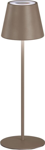 Lampada da tavolo LED RGB, grigio-marrone, batteria ricaricabile, dimmerabile, IP44, H 38 cm