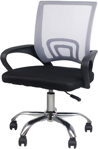 Sedia da ufficio Classic - Sedia ergonomica - Comfort per lavorare - Supporto lombare regolabile - 52x65x(86-95) cm - Nero e grigio chiaro