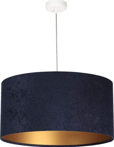 Lampada a sospensione rotonda blu oro in tessuto effetto velluto Ø50cm AIMEE lampada per sala da pranzo lampada per soggiorno