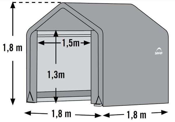 Shelter Logic Casetta da giardino Shed-in-a-Box in metallo Casetta da giardino Armadietto per attrezzi Senza pavimento Casetta da giardino 3,24 m² Tetto a due falde