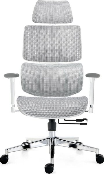 Sedia da ufficio ergonomica - Sedia per computer confortevole - Ideale per lavorare a lungo - Supporto lombare completo - Altezza 130 cm - Colore: bianco