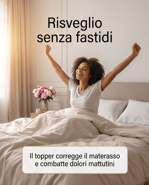 Topper Memory Foam – Correttore Anallergico, 5 cm, Sfoderabile Lavabile 80x190 Singolo standard