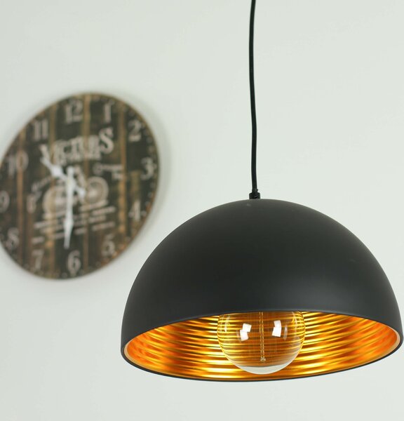 Lampada a sospensione vintage "Nella" in metallo nero dorato lampada a sospensione soggiorno sala da pranzo tavolo da pranzo