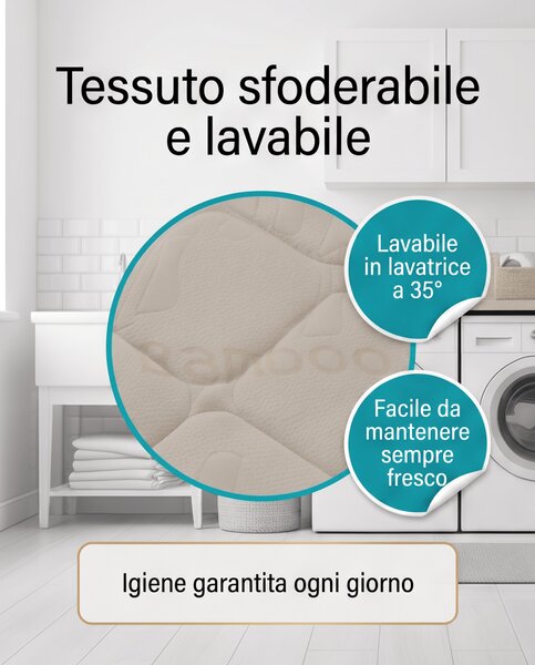 Topper Memory Foam – Correttore Anallergico, 5 cm, Sfoderabile Lavabile 80x190 Singolo standard