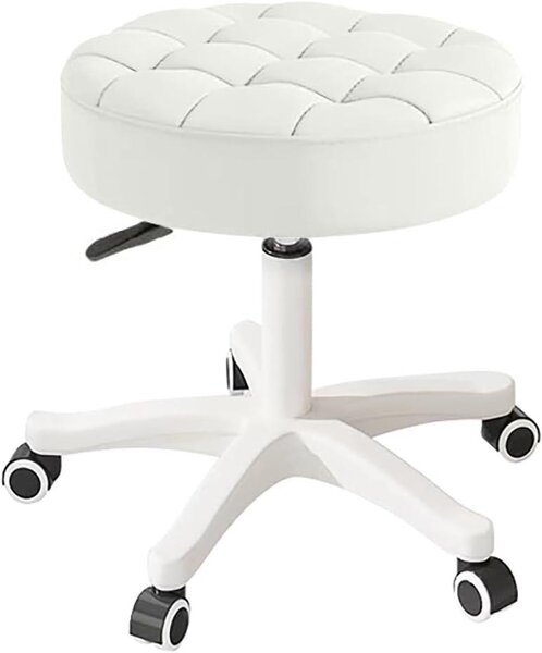 Sedia da ufficio girevole - Sedia regolabile - Comfort per il lavoro da casa - Rotazione a 360 gradi - Seduta di 32 cm - Bianco