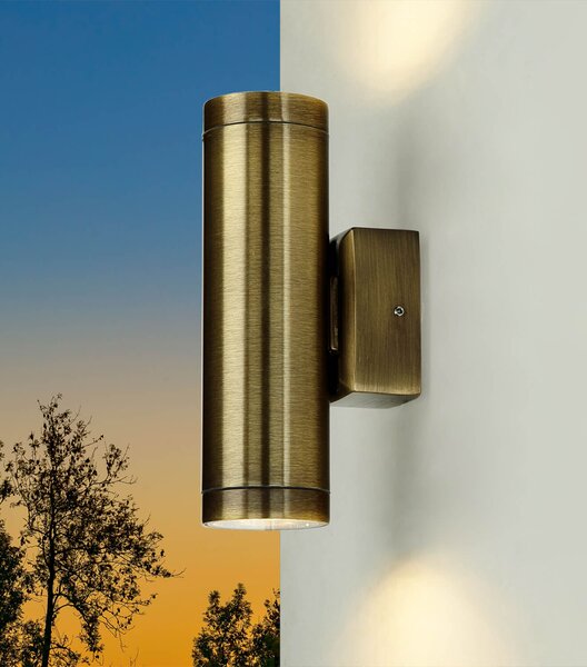 Up Down lampada da parete per esterni in ottone massiccio IP64 in acciaio inox ingresso zona balcone lampada da parete per esterni