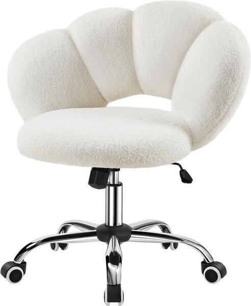 Sedia da ufficio ergonomica a forma di onda - Sedia confortevole - Ideale per il lavoro da casa e l'ufficio - Schienale regolabile - Portata massima: 136 kg - Colore: bianco