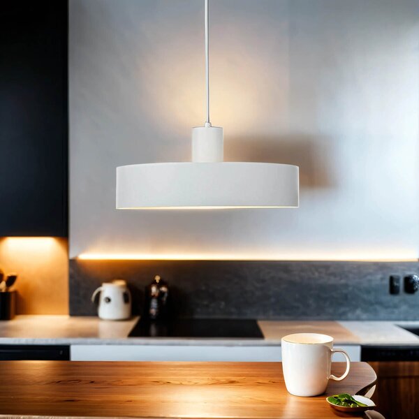 Lampada a sospensione in metallo bianco Ø 35 cm E27 regolabile lampada a sospensione retrò sala da pranzo cucina
