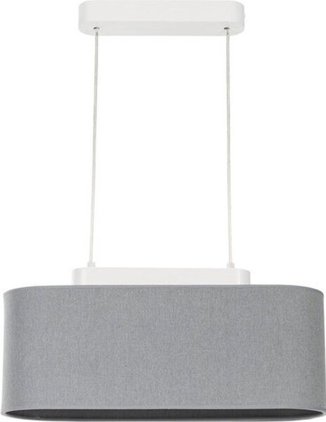 Lampada a sospensione senza tempo BOAT grigio legno tessuto 2 luci accogliente lampada a sospensione soggiorno tavolo da pranzo