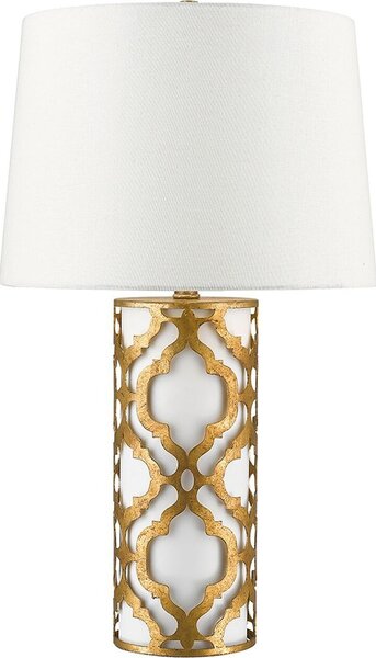 Lampada da tavolo E27 69 cm Bianco Tessuto Metallo Lampada da tavolo moderna