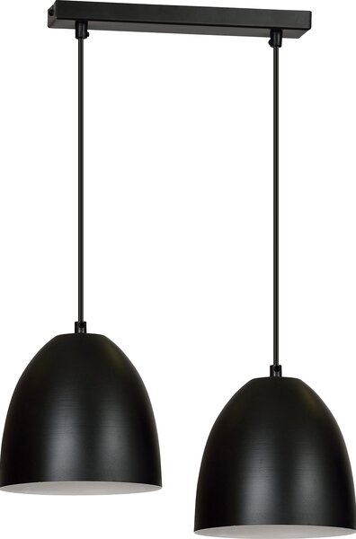 Lampada a sospensione in metallo bianco nero regolabile 2x E27 retrò elegante ANNIE lampada da sala da pranzo cucina