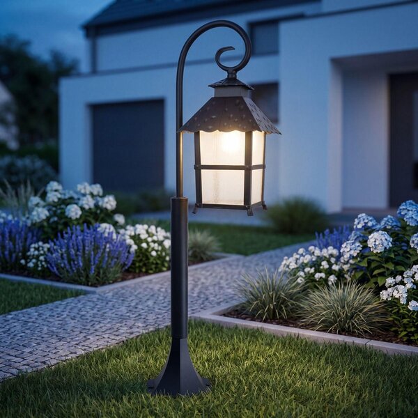 Piccola luce da esterno MONTREAL 86 cm IP43 E27 nero rustico esterno giardino sentiero luce lanterna