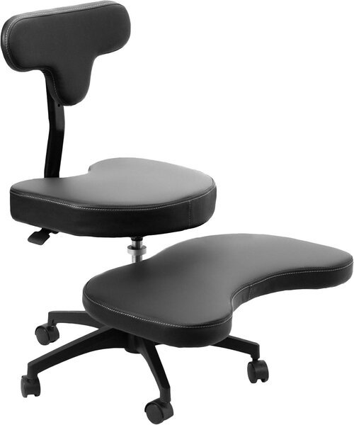 Sedia ergonomica - Sedia con poggiapiedi e ruote - Ideale per l'ufficio domestico - Regolabile in altezza - Portata massima: 220 libbre - Colore: nero