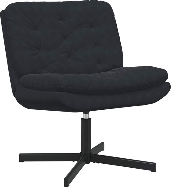 Poltrona Relax con Base Girevole Nero 63 x 75 x 76 cm Velluto
