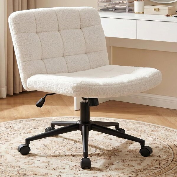 Sedia da ufficio ergonomica - Sedia da studio confortevole - Ideale per lavorare e studiare da casa - Seduta extra larga - Dimensioni seduta: 63x51 cm - Colore: bianco
