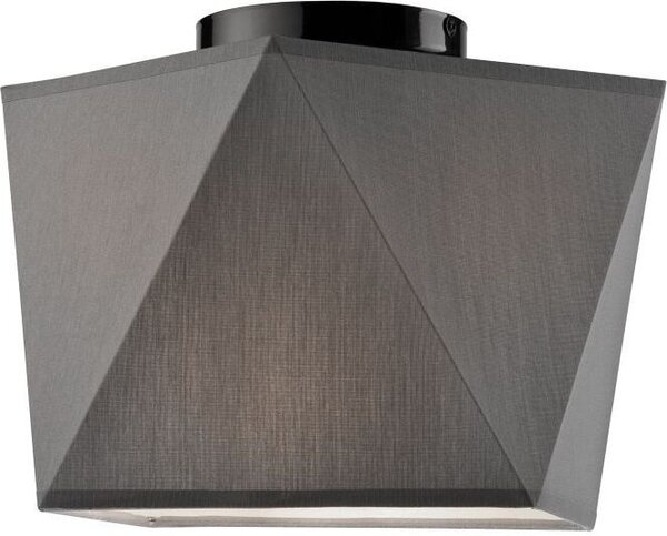 Plafoniera in tessuto grigio design moderno elegante E27 JUSTINE lampada a soffitto soggiorno camera da letto