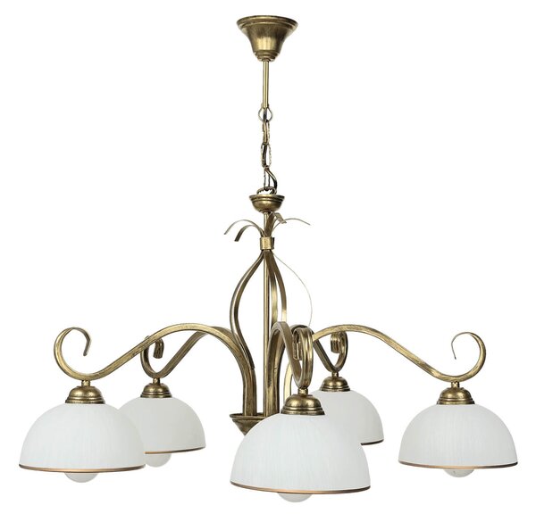 Lampada a sospensione per sala da pranzo soggiorno in oro antico bianco vetro metallo luce a sospensione