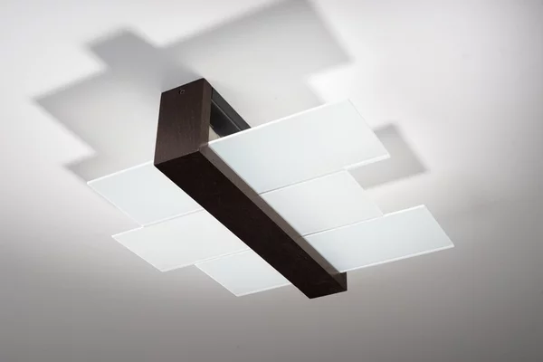 Plafoniera moderna (L43cm, L43cm, 2 luci, moderna, artistica, in marrone, trasparente) Lampada da interno Lampada da corridoio Lampada di design Lampada in legno Lampada da soffitto