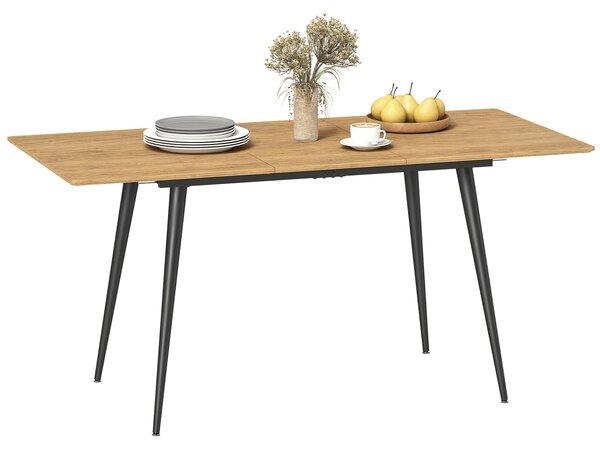HOMCOM Tavolo da pranzo allungabile 120/160 x 75 cm Tavolo da cucina per 6-8 persone, finitura naturale