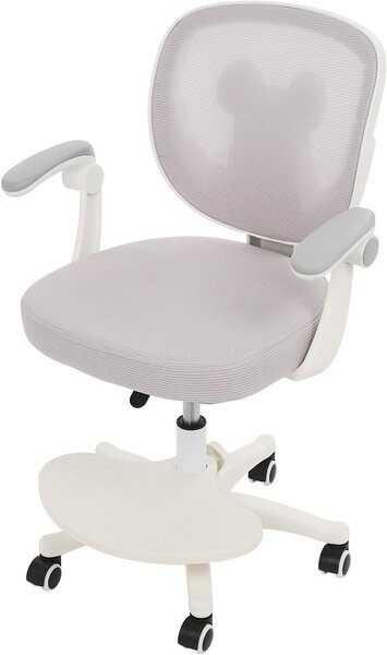 Sedia da scrivania Kinder - Sedia girevole per ufficio - Ideale per studio e gioco - Regolabile in altezza - Altezza seduta regolabile da 36 a 46 cm - Grigio chiaro