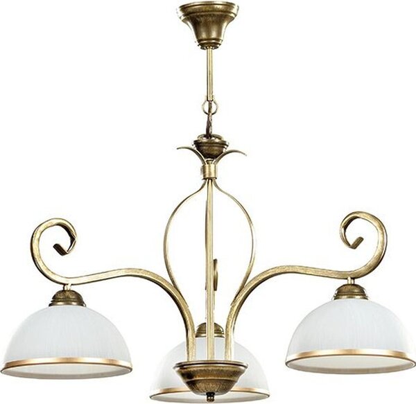 Lampada a sospensione in metallo vetro elegante in oro antico a 3 luci classica E27 lampada a sospensione sala da pranzo soggiorno