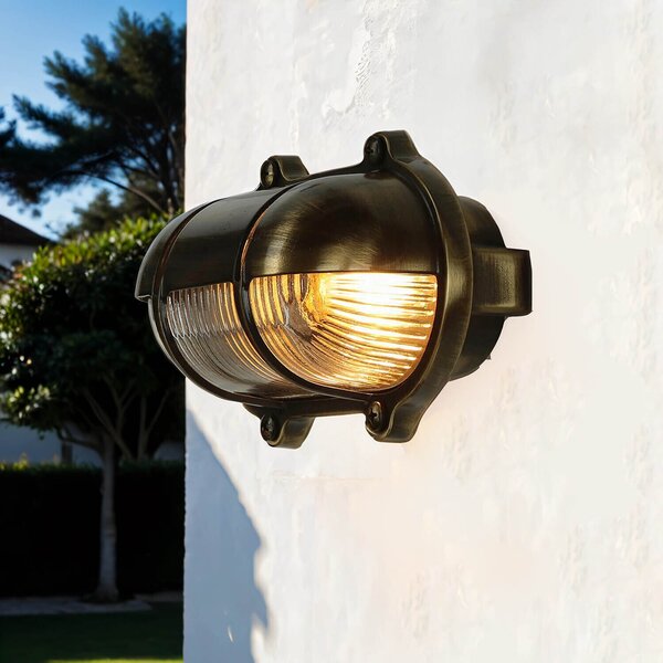 Luce da esterno in ottone robusta IP64 E27 casa marittima balcone lampada da parete
